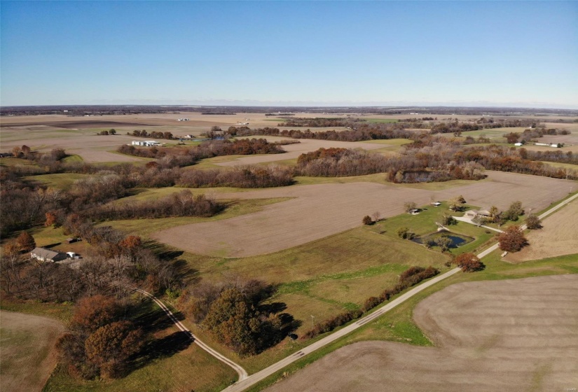 Aerial view with a rural view