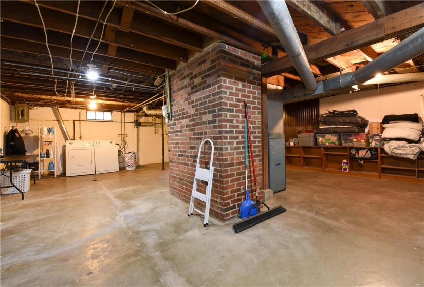 Basement with separate washer and dryer