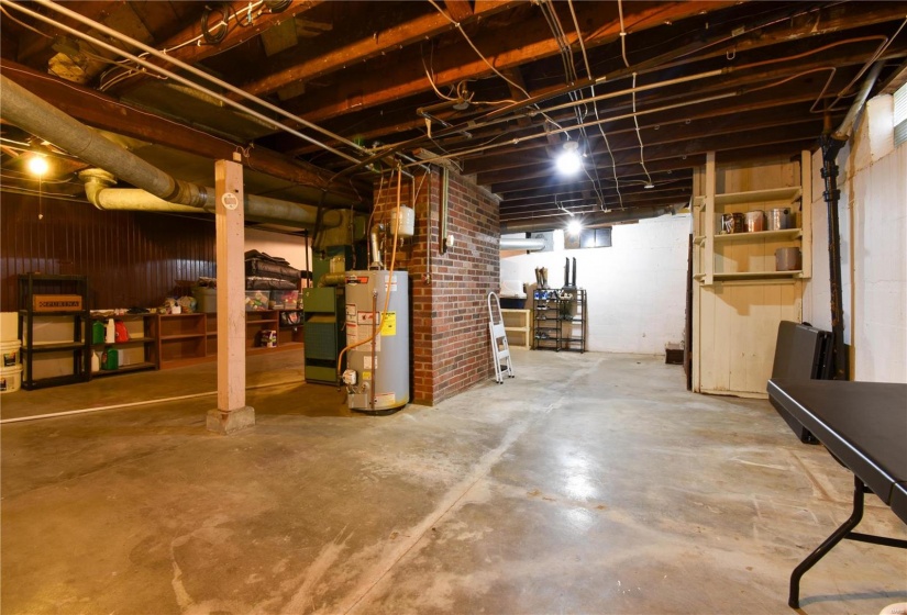 Basement with water heater